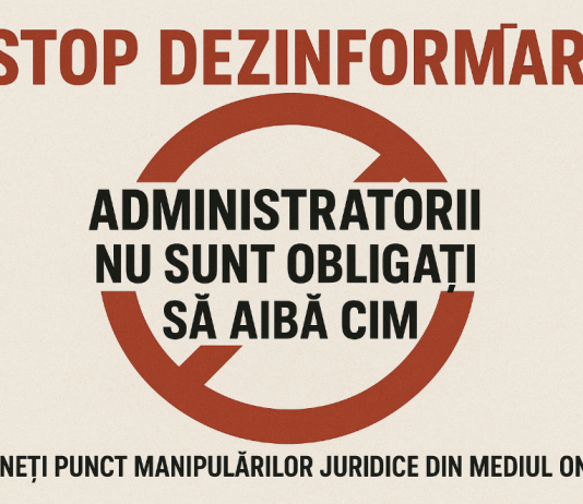 STOP DEZINFORMĂRII – Administratorii NU sunt obligați să aibă CIM (puneți punct manipulărilor juridice din mediul online)