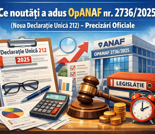 Ce noutati a adus OpANAF nr. 2736/2025 (NOUA DECLARAȚIE UNICĂ 212) – precizari oficiale