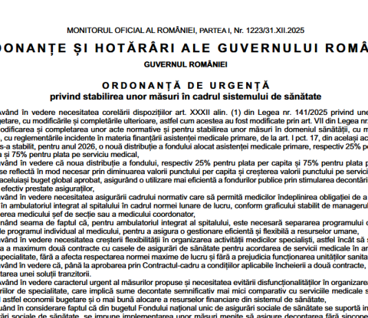 OUG nr. 91/2025 – noi măsuri în cadrul sistemului de sănătate (modificari importante la concediile medicale – din 2026)