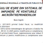 Reguli de ieşire din sistemul de impunere pe veniturile microîntreprinderilor – oficial ANAF (2026)