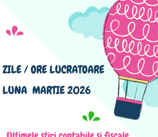 Care este numărul de zile lucrătoare (și ore) pentru luna MARTIE 2026 – pentru CIM cu normă întreagă sau CIM cu timp parțial (info)