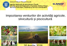 Impozitarea veniturilor din din activităţi agricole, silvicultură şi piscicultură – oficial ANAF (04.2026)