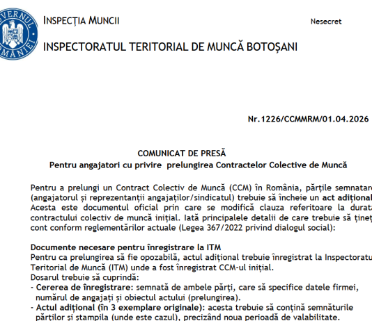 Prelungirea Contractelor Colective de Muncă – informatii utile pentru angajatori (oficial 2026)