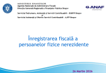 Înregistrarea fiscală a persoanelor fizice nerezidente – informatii oficiale 2026 (ANAF)