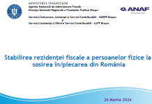 Stabilirea rezidenţei fiscale a persoanelor fizice la sosirea în/plecarea din România – info nou ANAF (2026)