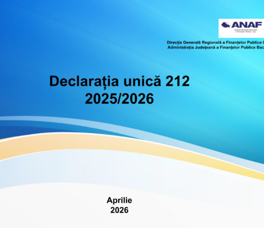Declarația Unica (D 212) – 2025/2026 (oficial ANAF)