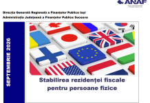 Stabilirea rezidentei fiscale pentru persoane fizice – material oficial sesiune online ANAF (septembrie 2026)