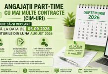 Angajații part-time cu mai multe contracte (CIM-uri) – trebuie să-și declare până la data de 05.09.2026, veniturile din luna august 2026