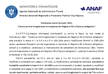 ANAF – a fost publicat noul formular (082) ”Cerere privind înregistrarea în/scoaterea din Registrul RO e-Factura obligatoriu”