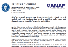 NOU – ANAF corectează procedura de răspundere solidară: criterii clare și decizii mai bine fundamentate pentru stabilirea celor care pot răspunde pentru datoriile fiscale ale unui debitor