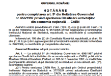 HG nr. 788/2026 – actualizarea la CAEN rev. 3 se prelungeste cu o nouă perioadă de 6 luni
