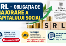 ONRC (flas news) – obligația de a majora capitalul social (termene, tarife, etc)