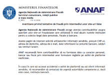 ANAF – avertizare privind tentative de fraudă prin intermediul unor site-uri false